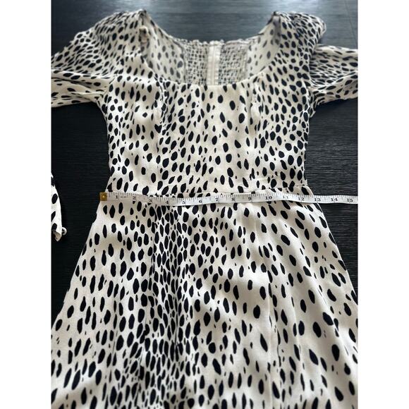 Reformation Alessi Polka Dot Ivory Long Sleeve Midi Dress size 4 - Picture 10 of 10